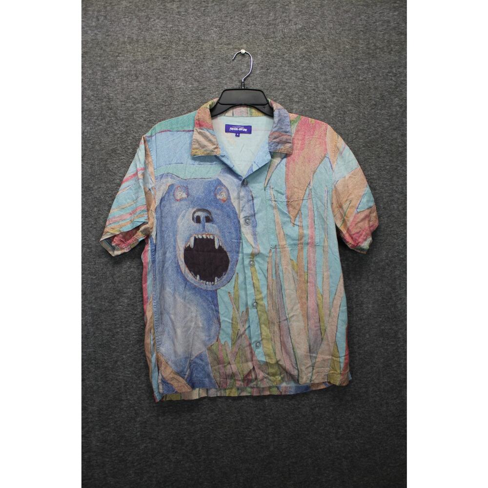 Fuckingawesome Rayon Shirt Blue Dog Club Rayon Watercolor Mens S Abstract Art